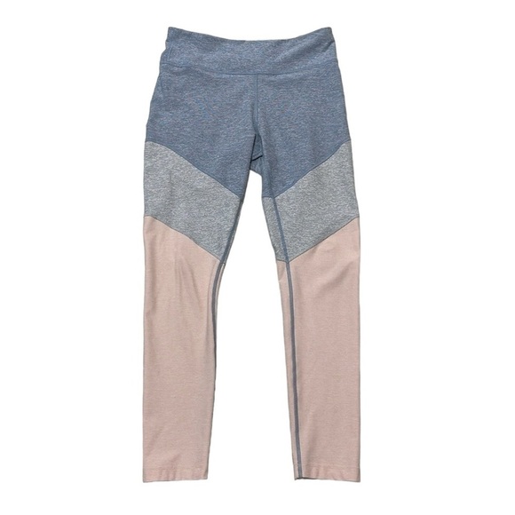 Outdoor Voices Leggings Women's Medium Pink Blue Skinny Ankle Colorblock - Picture 1 of 11